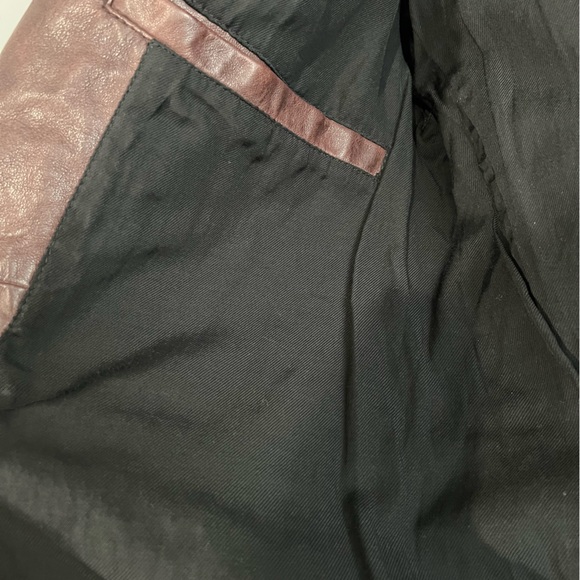 All Saints Conroy Crinkled Bike Jacket in Oxblood - Picture 11 of 11